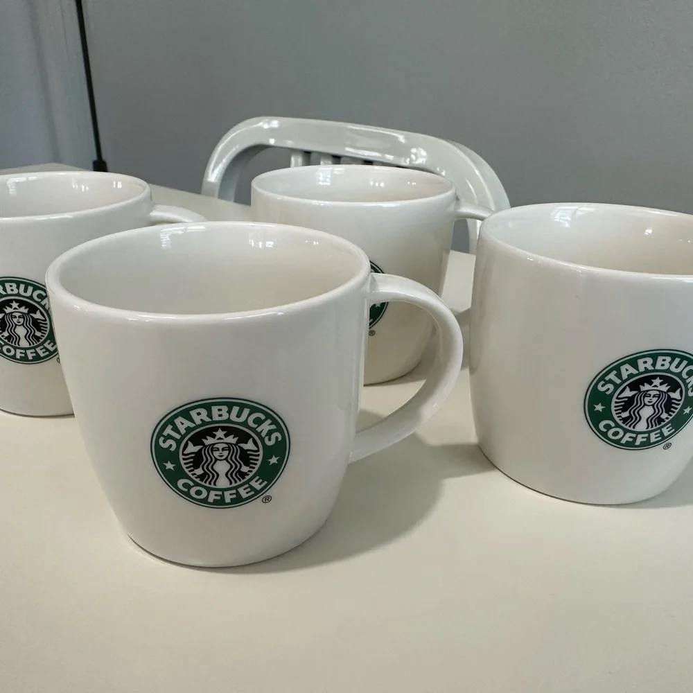 Set of 4 bone china Starbucks mugs 12 oz each 2008 - Picture 7 of 8